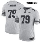 Women's NCAA Ohio State Buckeyes Brady Taylor #79 College Stitched Authentic Nike Gray Football Jersey WS20A82WZ